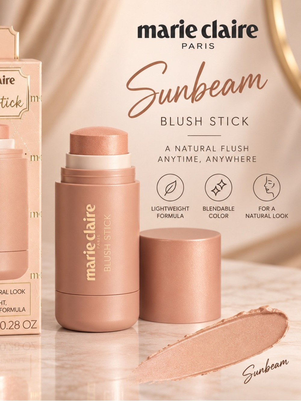 Marie Claire Highlighting Blush Stick - Sunbeam